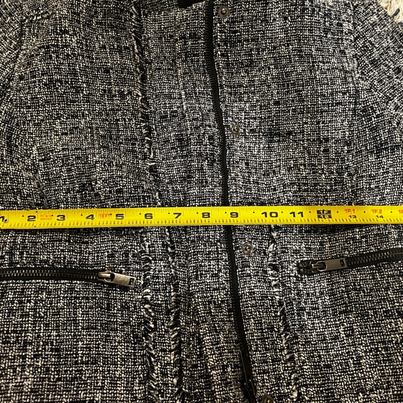 Banana Republic Navy & White Tweed Zip-Up Blazer Jacket – Size 00 - Picture 10 of 14